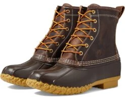 L.L.Bean Bean Boot 8" Leather Primaloft Flannel Lined